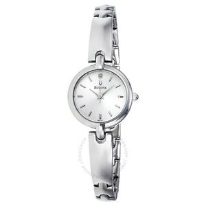 Bulova Bangle White Dial Stainless Steel Ladies Watch 96P131